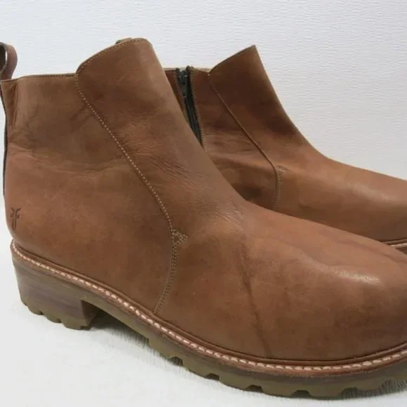Frye Oil Tanned Leather Boots Zippered British Tan Men's Footwear Comfort Sz16 D - Picture 8 of 8
